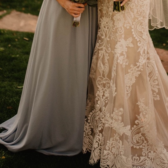 Azazie Dusty Blue Bridesmaid Dress Custom Fit - Picture 5 of 5